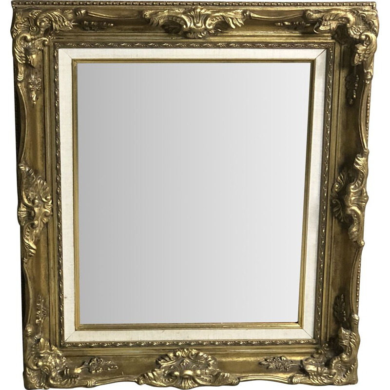 Vintage gilded wood mirror rectangular