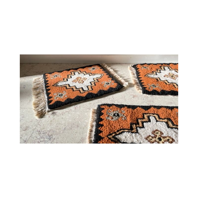 Conjunto de 3 tapetes de lã vintage