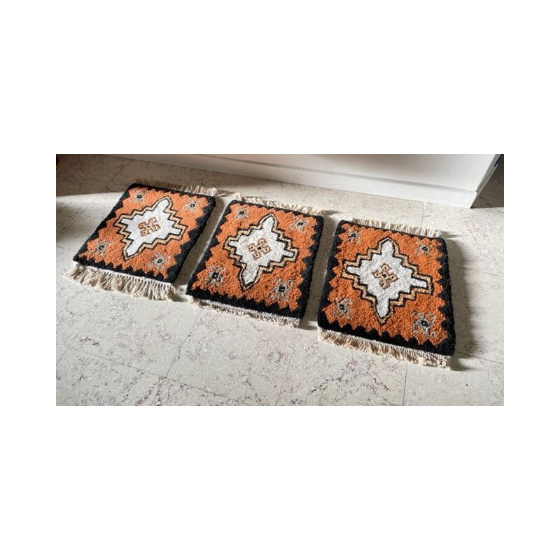 Set of 3 vintage wool rugs