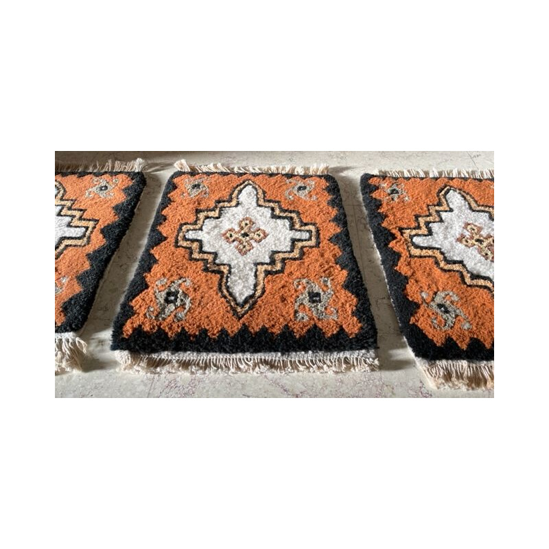 Set of 3 vintage wool rugs