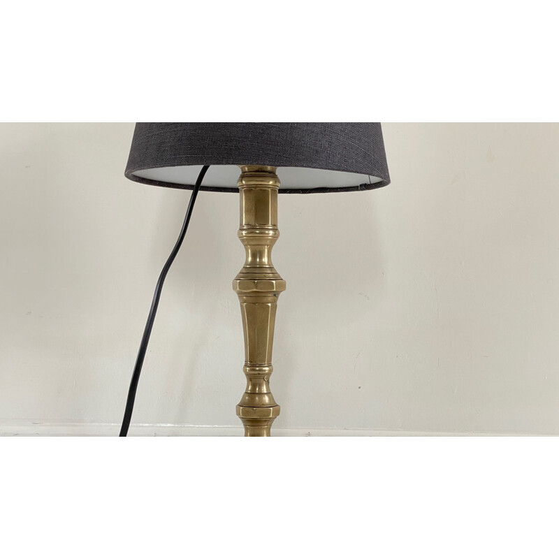 Vintage-Lampe aus massivem Messing und Stoff
