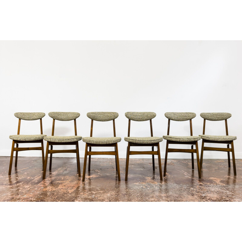 Set of 6 vintage chairs type 200 190 by Rajmund Teofil Hałas, Poland 1960s