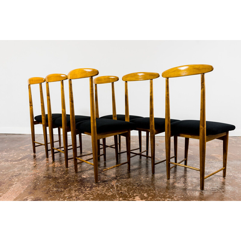 Conjunto de 6 cadeiras vintage por Bernard Malendowicz, Polónia 1960
