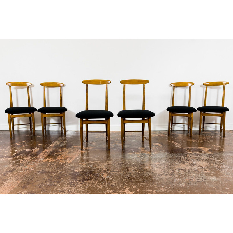 Set of 6 vintage chairs by Bernard Malendowicz, Poland 1960