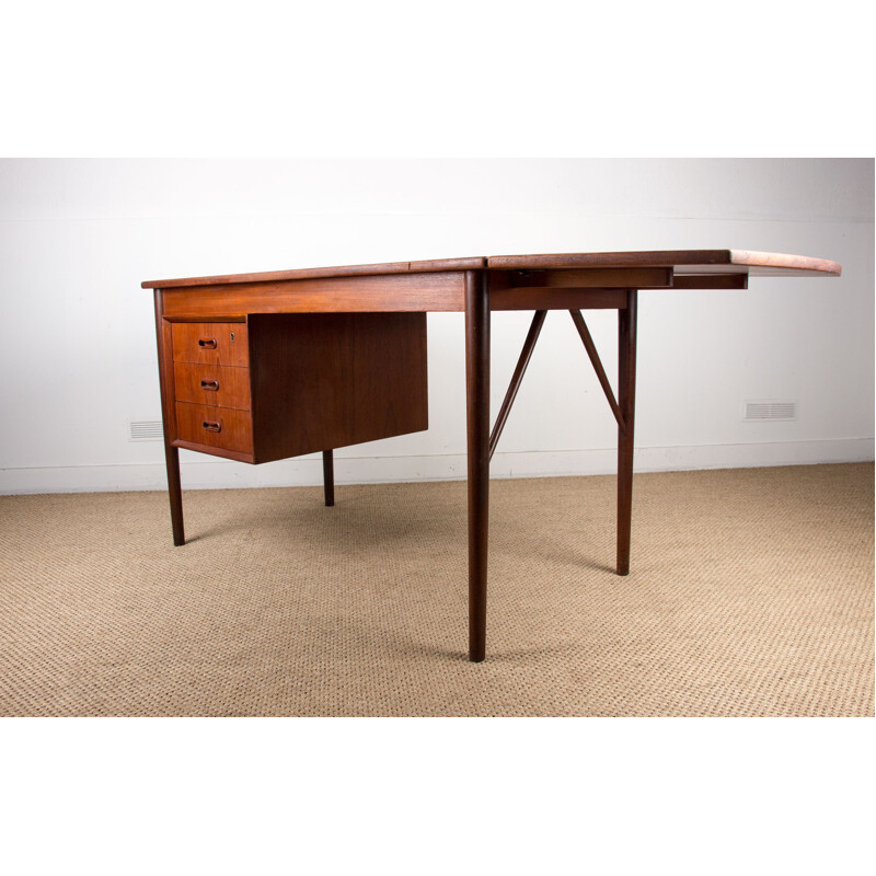 Scrivania vintage bifacciale in teak di Arne Vodder, 1960