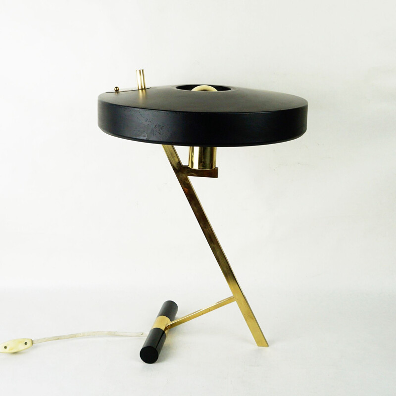 Mid century brass Z table lamp by Louis Kalff for Philips