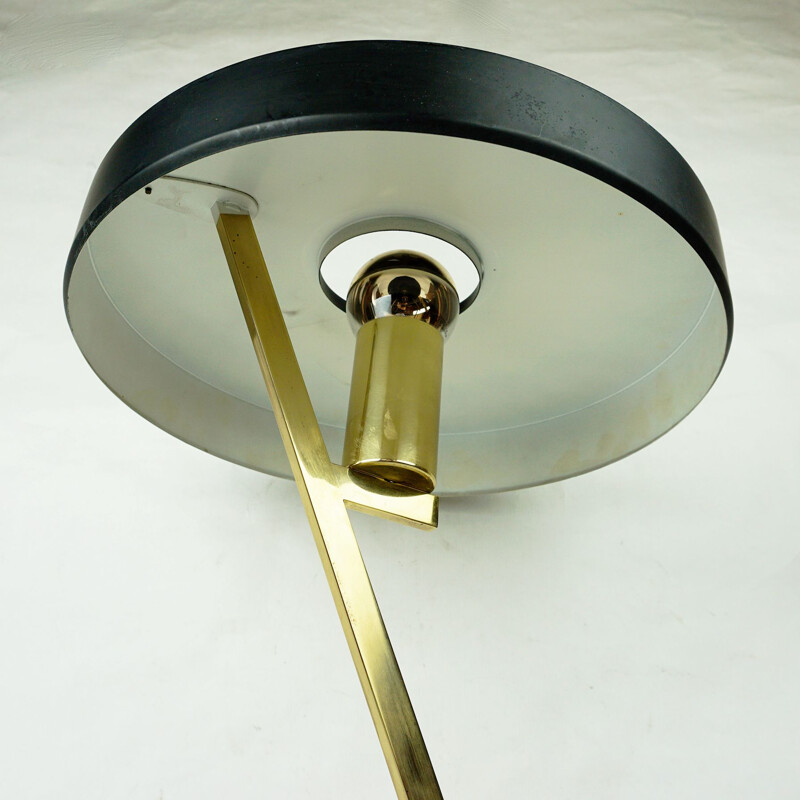 Vintage Z tafellamp in messing van Louis Kalff voor Philips