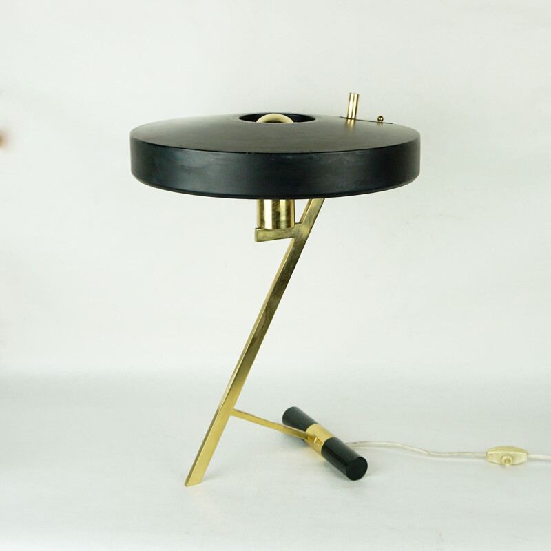 Lámpara de mesa vintage Z de latón de Louis Kalff para Philips