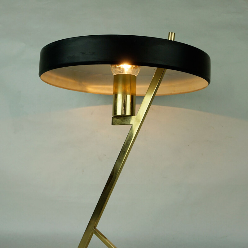 Lampada da tavolo Z vintage in ottone di Louis Kalff per Philips