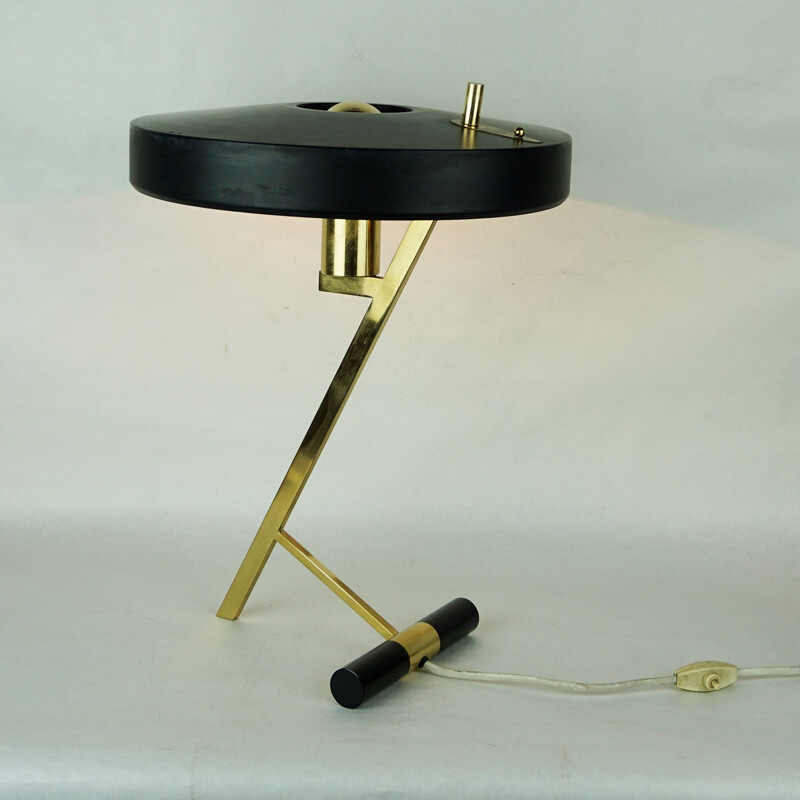 Mid century brass Z table lamp by Louis Kalff for Philips