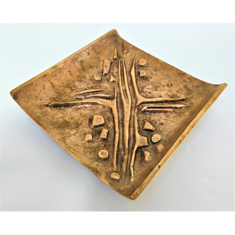 Vintage ashtray in gilt bronze by Alfieri Gardone for Jacques Lauterbach, 1960-1970