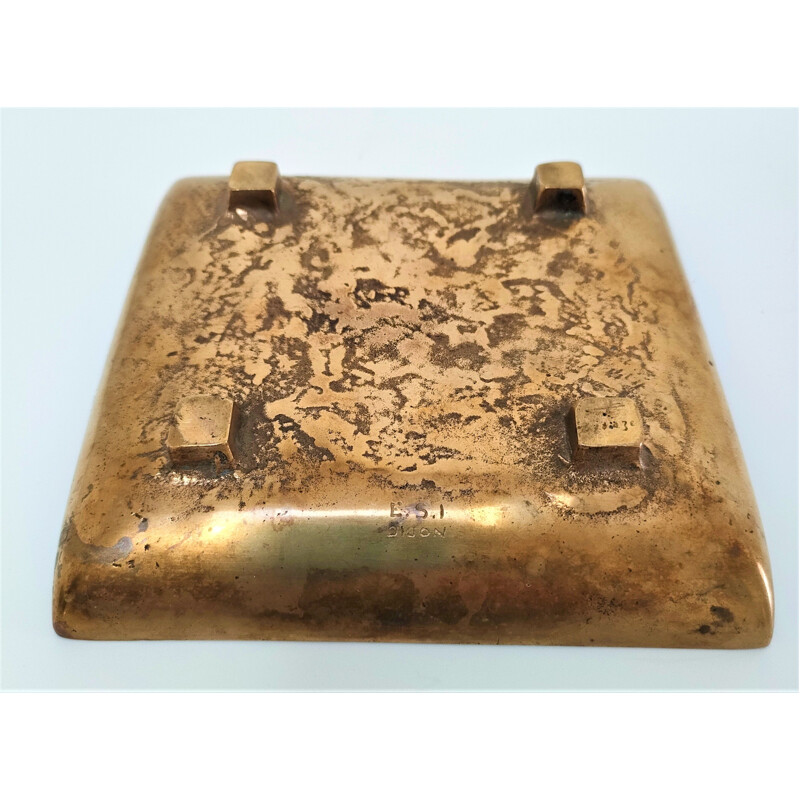 Vintage ashtray in gilt bronze by Alfieri Gardone for Jacques Lauterbach, 1960-1970