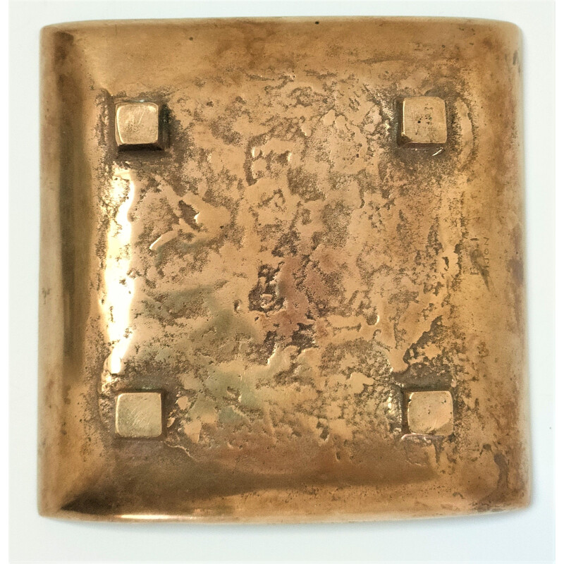 Vintage ashtray in gilt bronze by Alfieri Gardone for Jacques Lauterbach, 1960-1970