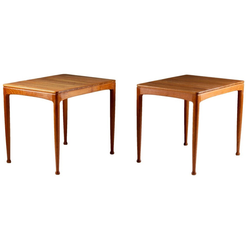 Paire de tables d'appoint vintage en teck, Sven ENGSTRÖM & Gunnar MYRSTRAND - 1950