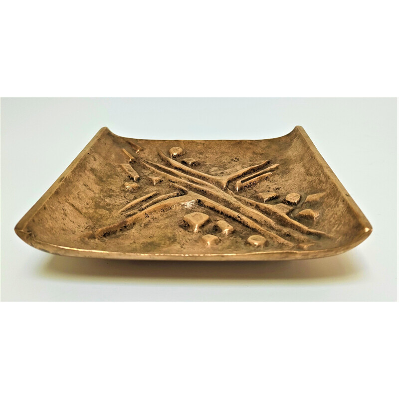 Vintage ashtray in gilt bronze by Alfieri Gardone for Jacques Lauterbach, 1960-1970