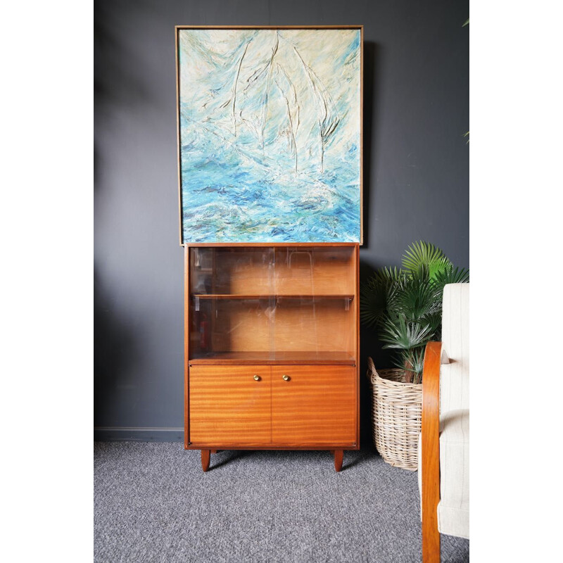 Mid century Multi-Width teak display cabinet by Herbert Gibbs