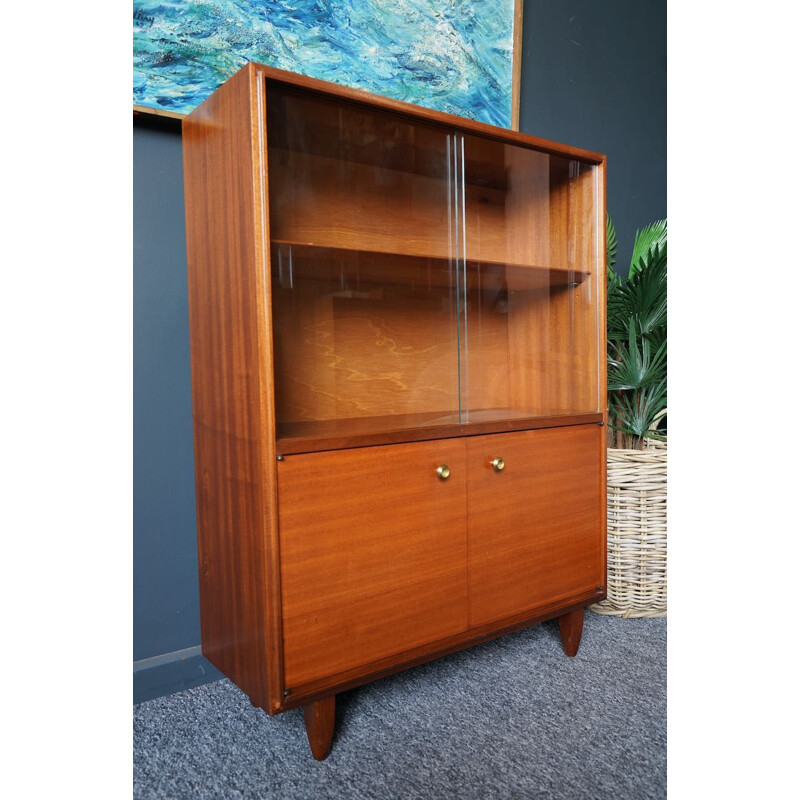 Mid century Multi-Width teak display cabinet by Herbert Gibbs