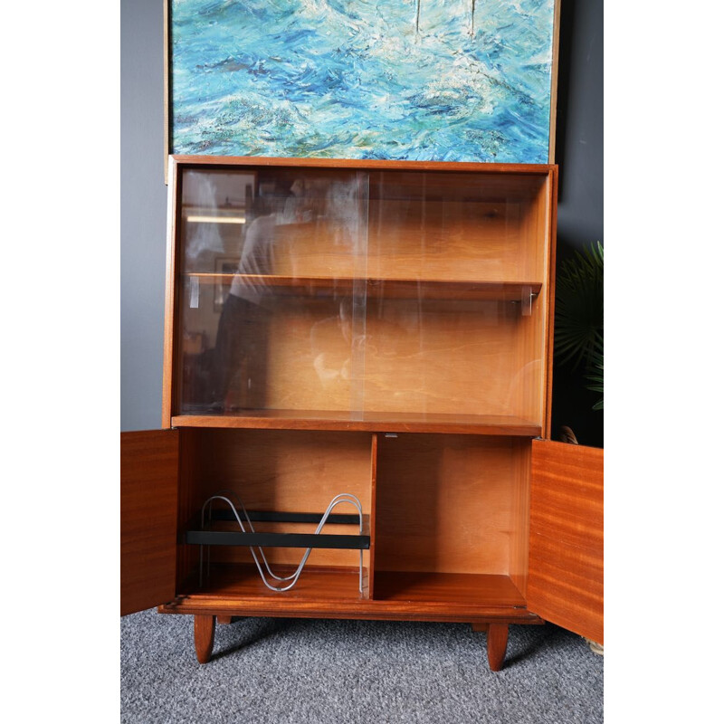 Mid century Multi-Width teak display cabinet by Herbert Gibbs