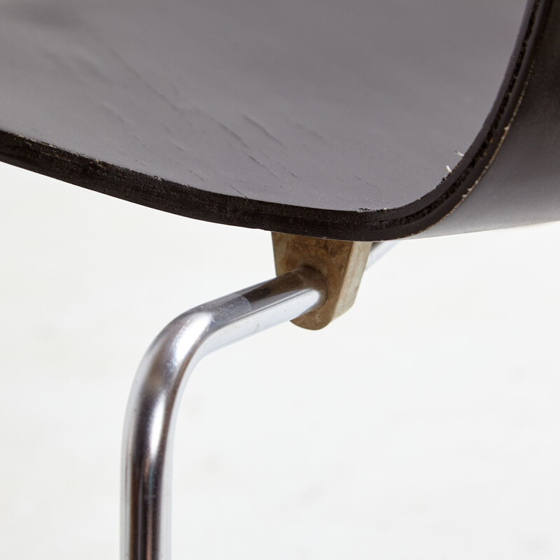 Silla vintage Grand Prix 3130 de Arne Jacobsen para Fritz Hansen, 1970