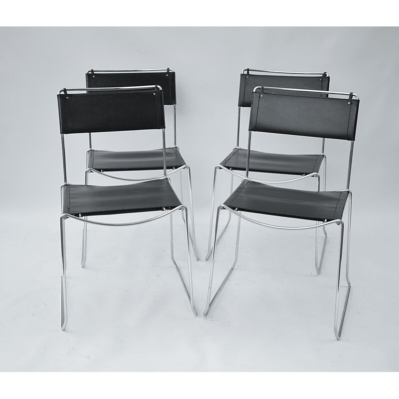 Ensemble de 4 chaises vintage italiennes par Giandomenico Belotti pour Alias, Italie 1970
