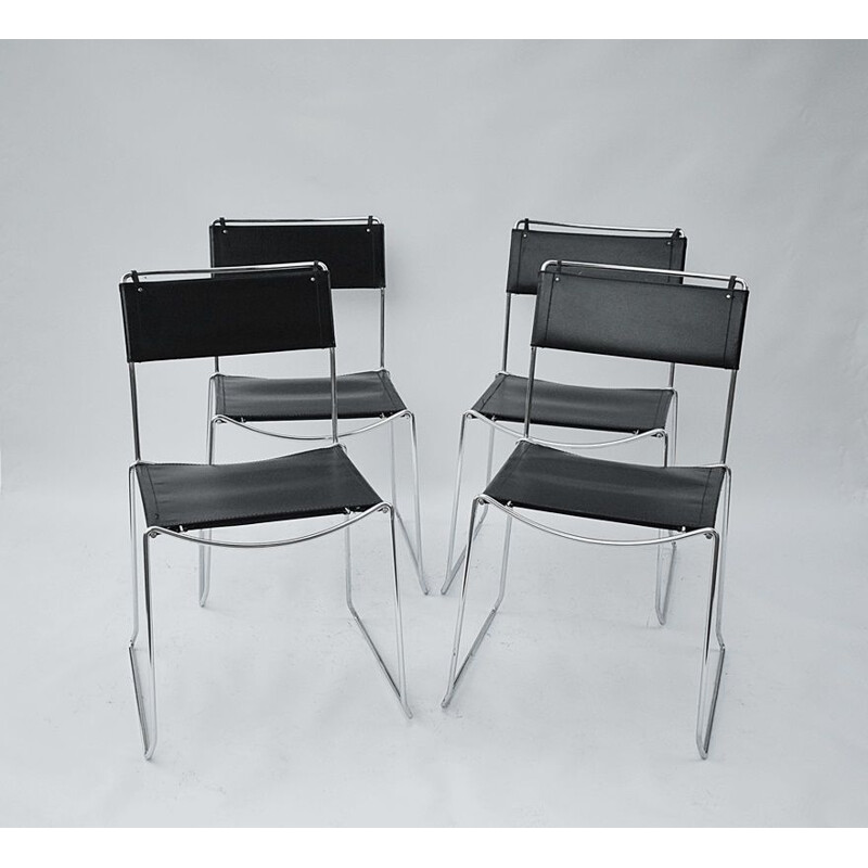 Ensemble de 4 chaises vintage italiennes par Giandomenico Belotti pour Alias, Italie 1970