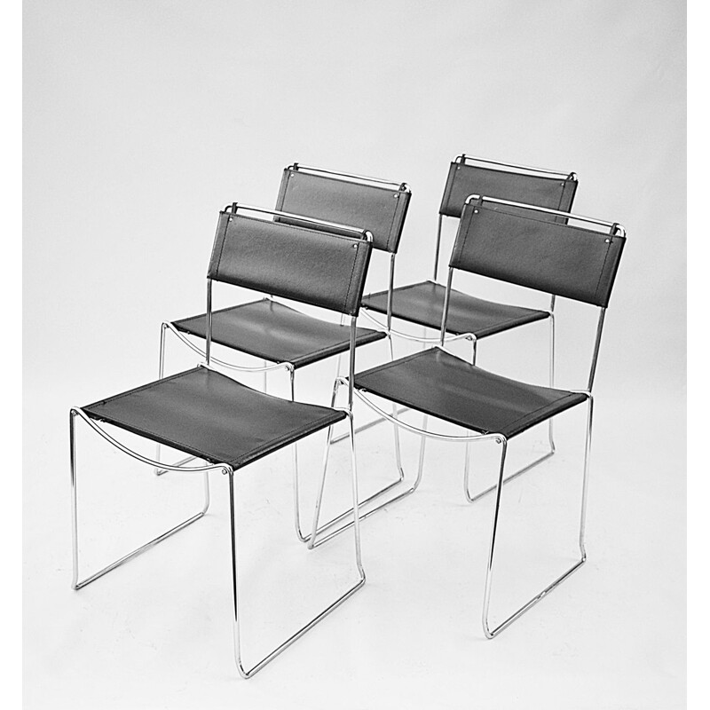 Conjunto de 4 cadeiras italianas vintage de Giandomenico Belotti para Alias, Itália 1970