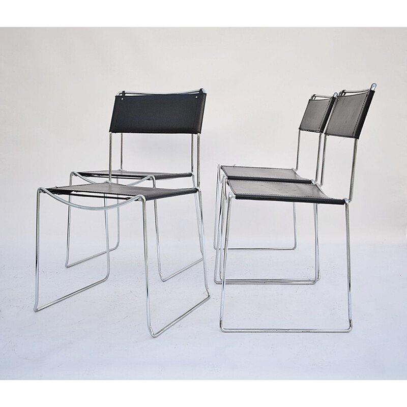 Set of 4 Italian vintage chairs by Giandomenico Belotti for Alias, Italy 1970s