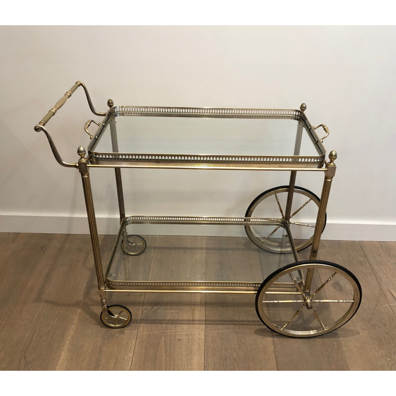Vintage silver plated brass trolley, France 1940