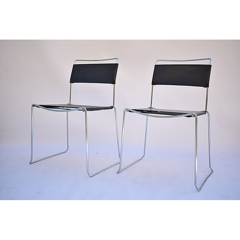 Pair of vintage leather chairs by Giandomenico Belotti for Alias, Italy 1970