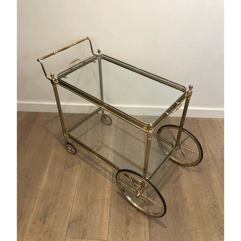 Vintage silver plated brass trolley, France 1940