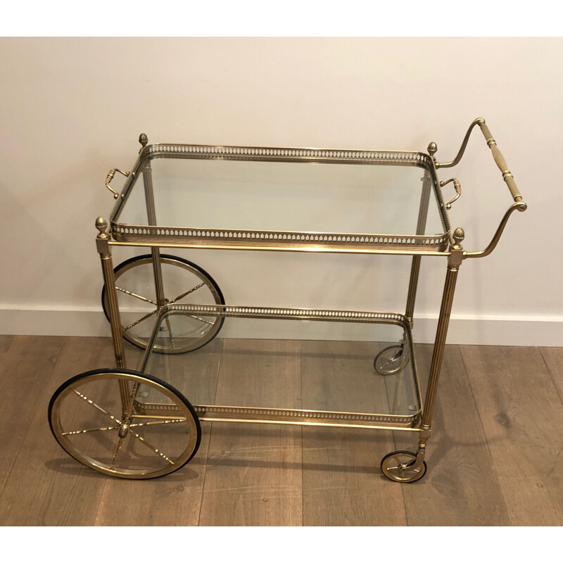 Vintage silver plated brass trolley, France 1940