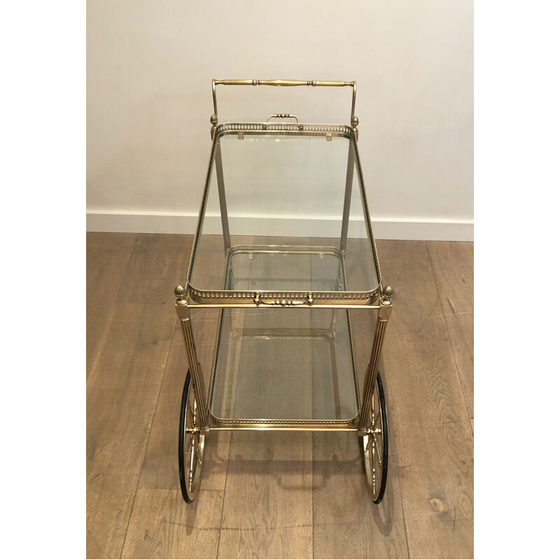 Vintage silver plated brass trolley, France 1940