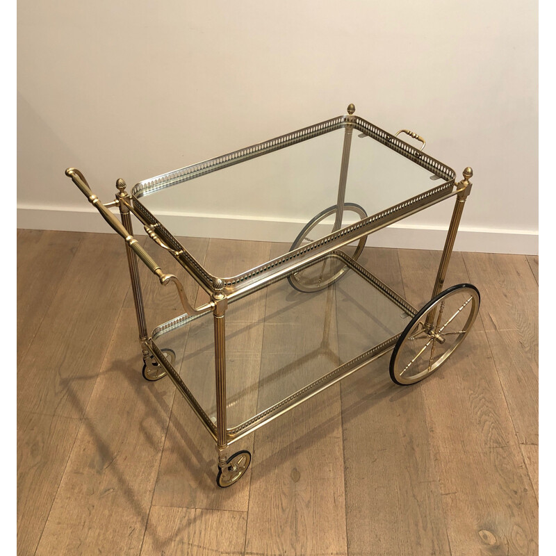 Vintage silver plated brass trolley, France 1940