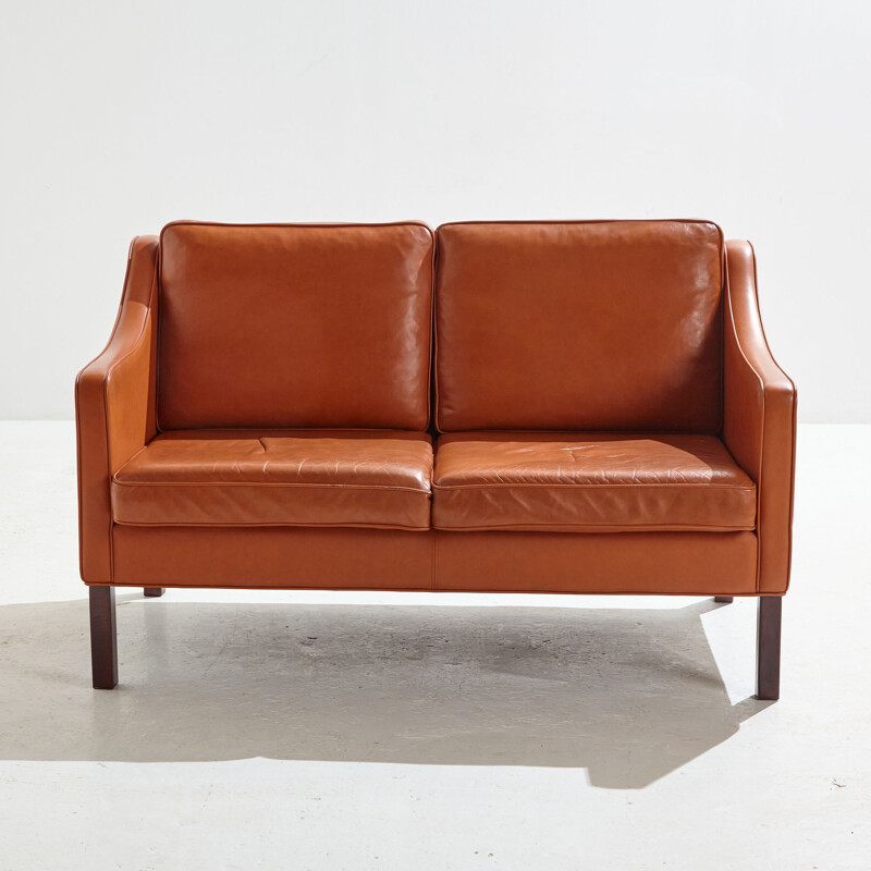 Danish vintage leather living room set, 1960s