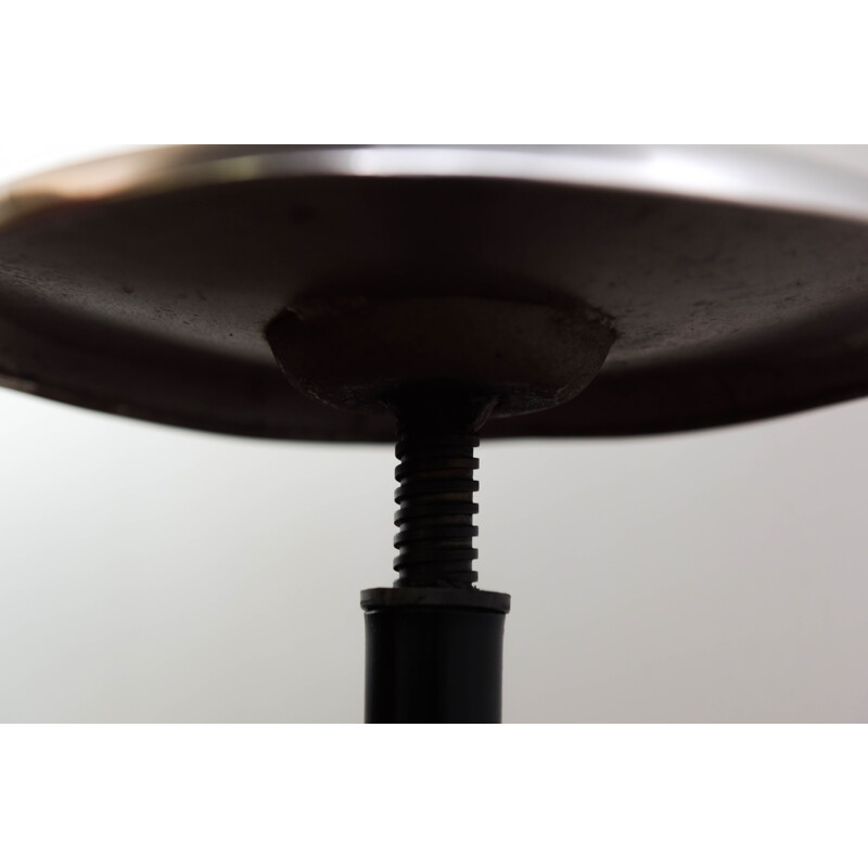 Industrial stool in black lacquered metal and aluminium, Denmark