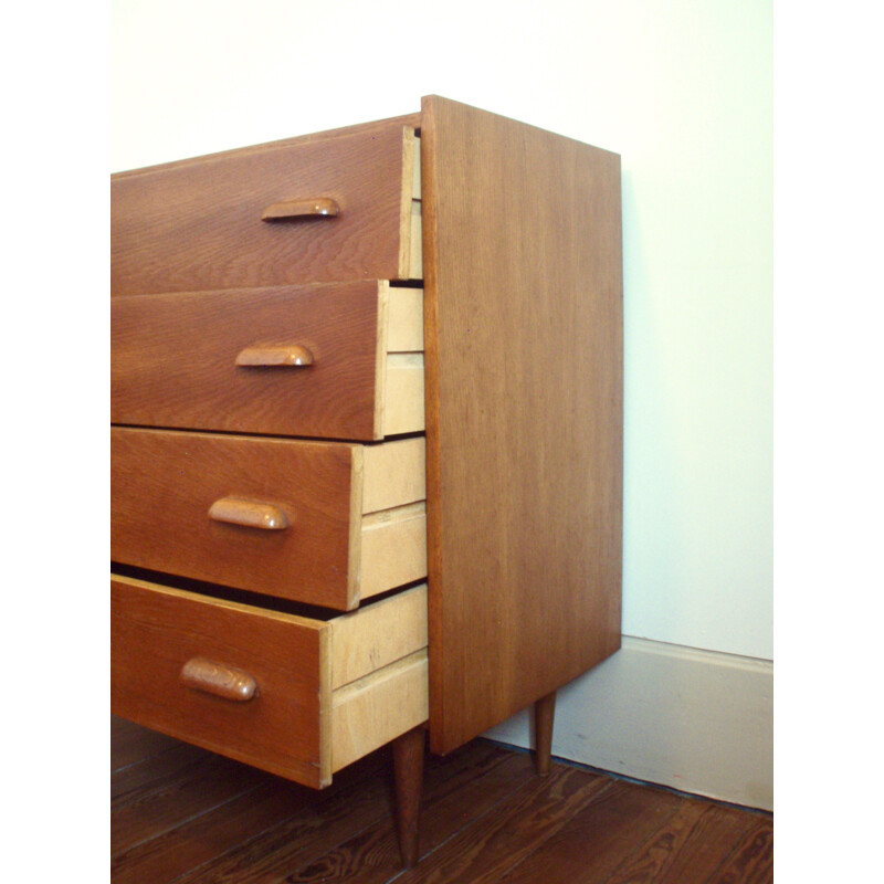 Mid-century chest of drawers in gilded oak - 1960s