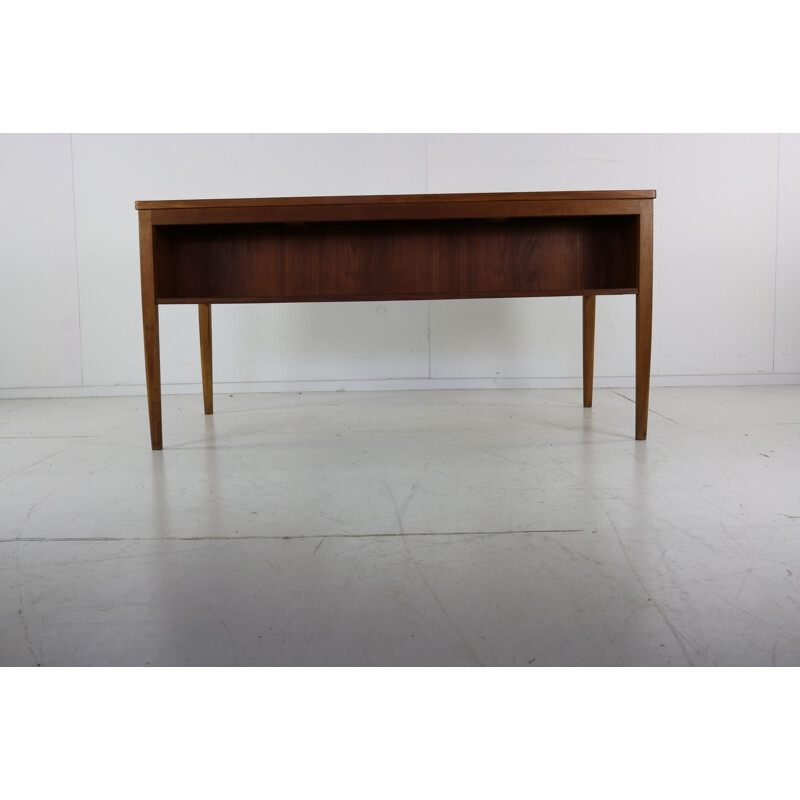 Vintage oak and teak desk with four drawers, Denmark