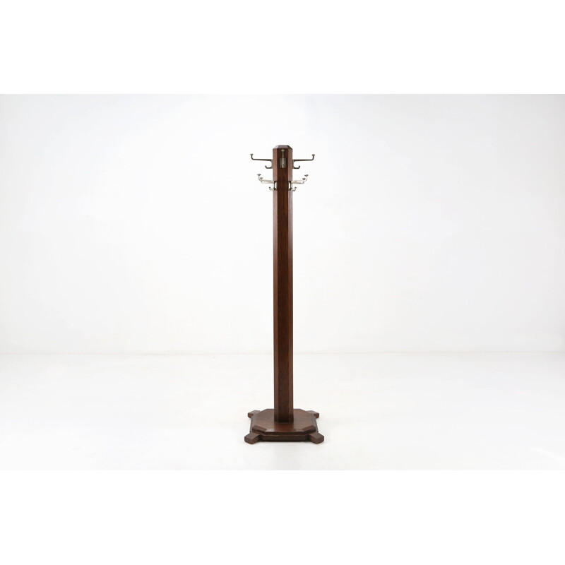 Art Deco vintage wood coat rack, 1920s