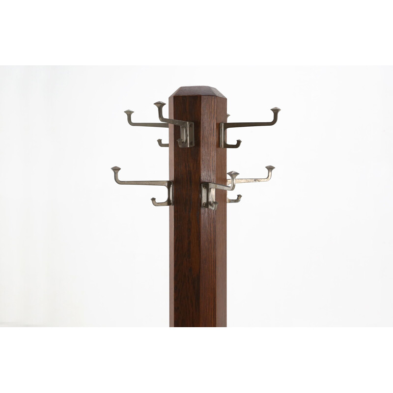 Art Deco vintage wood coat rack, 1920s