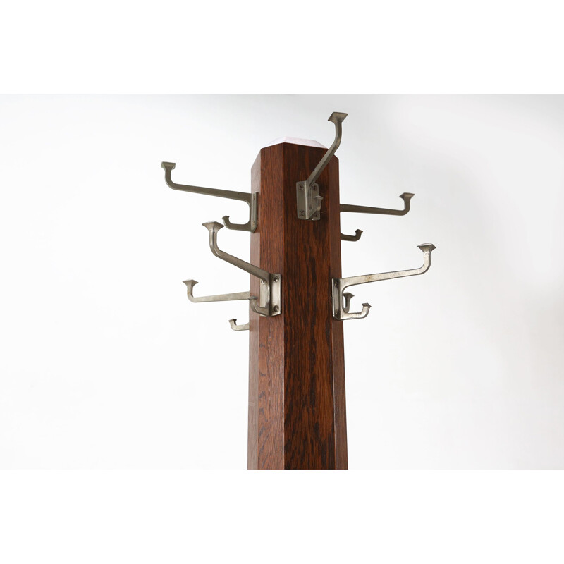 Porte-manteau Art Déco vintage en bois, 1920