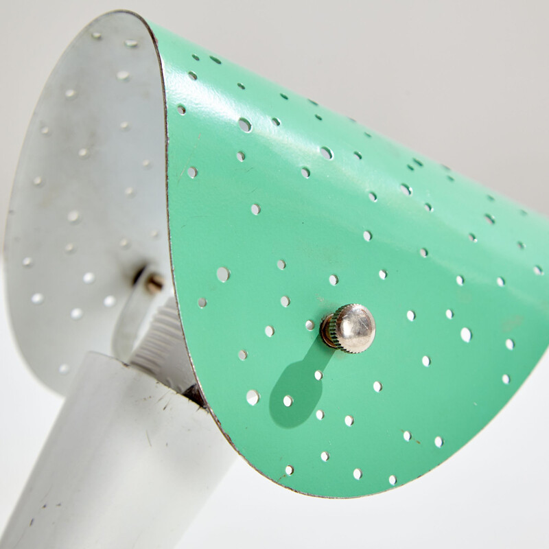 Grüne Vintage-Tischlampe mit faltbarem Schirm
