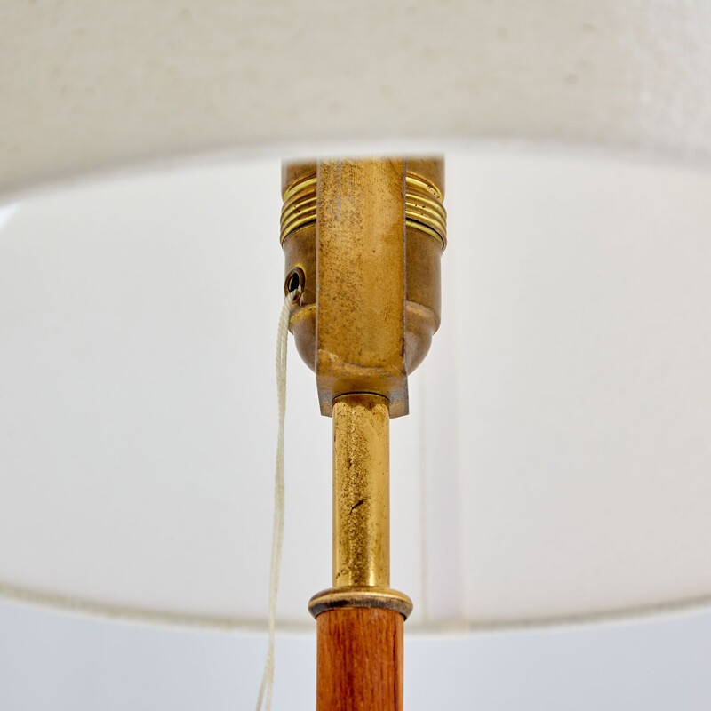 Vintage Austrian teak and brass table lamp by J. T. Kalmar, 1950s