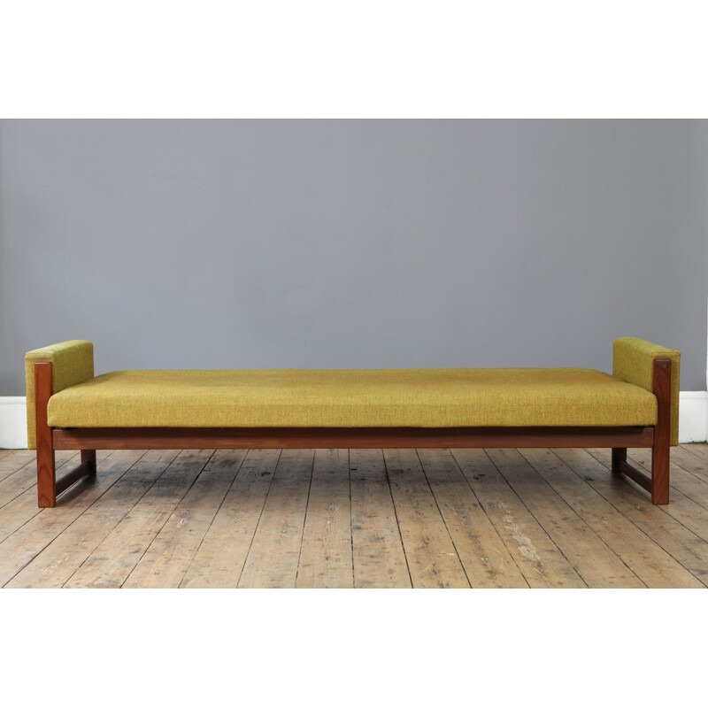 Pastoe daybed sofa in teak and green fabric, Yngve EKSTRÖM - 1960s