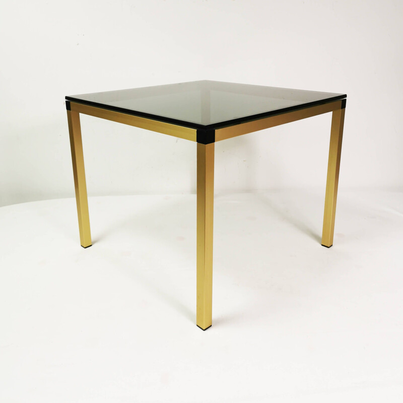 Minimalist vintage coffee table in brass, Denmark 1980