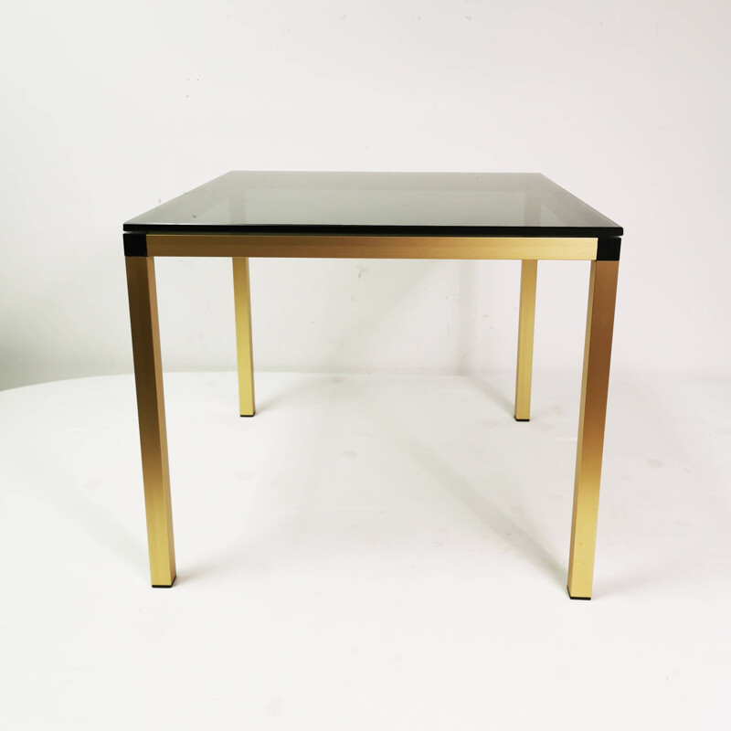 Minimalist vintage coffee table in brass, Denmark 1980
