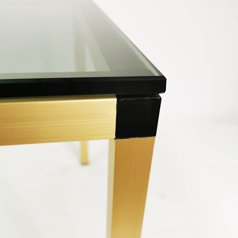 Minimalist vintage coffee table in brass, Denmark 1980