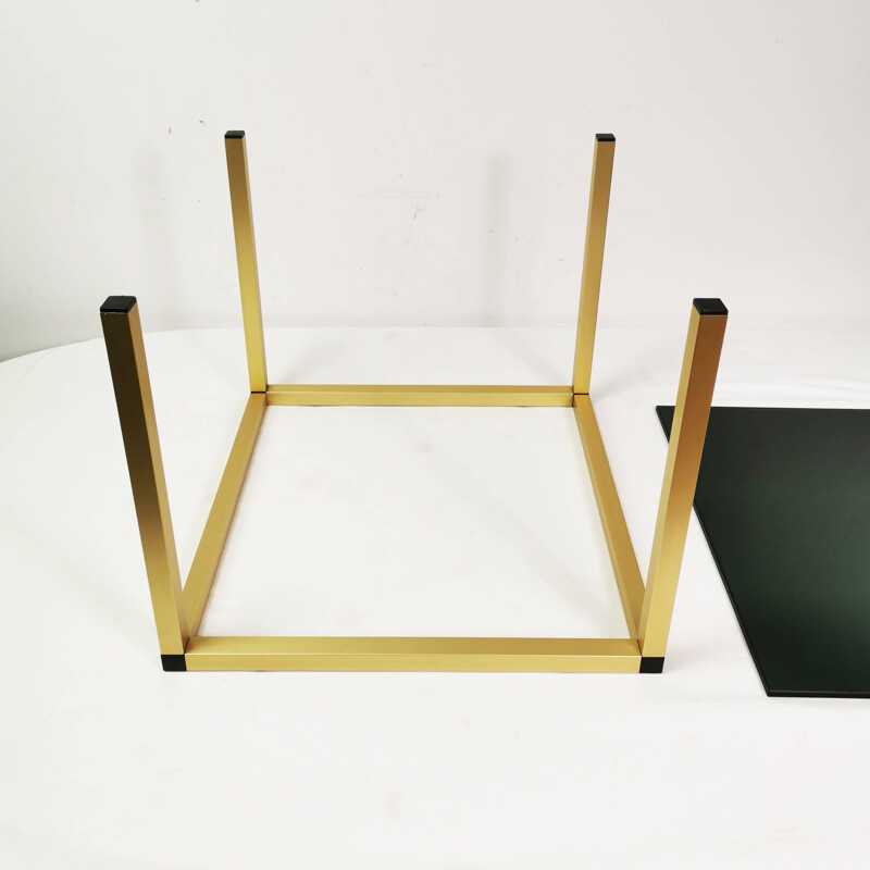 Minimalist vintage coffee table in brass, Denmark 1980