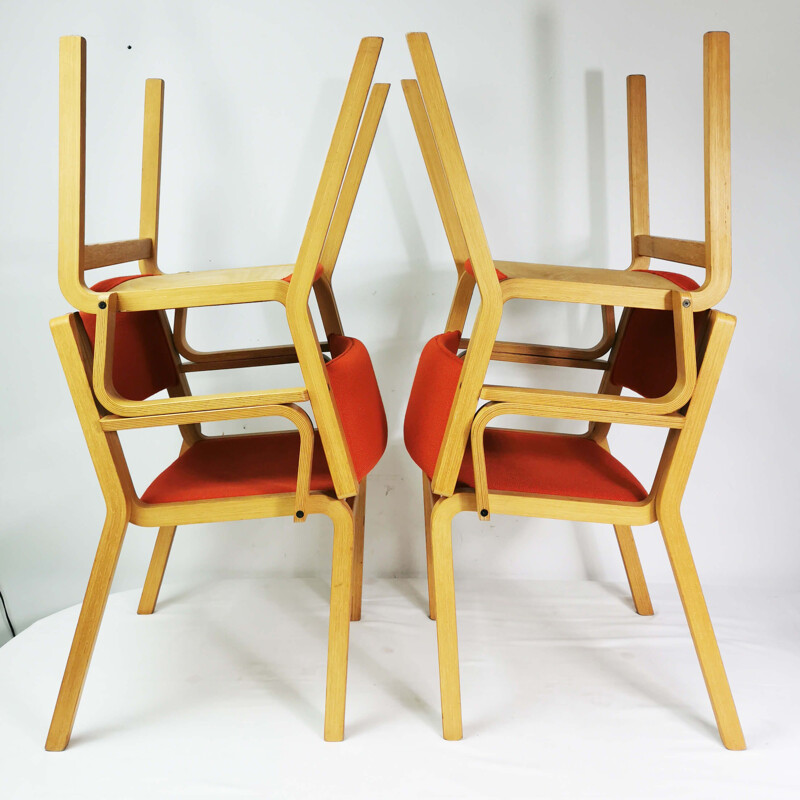 Ensemble de 4 chaises vintage par R. Thygesen & J. Sorensen pour Magnus Olsen, Danemark 1970