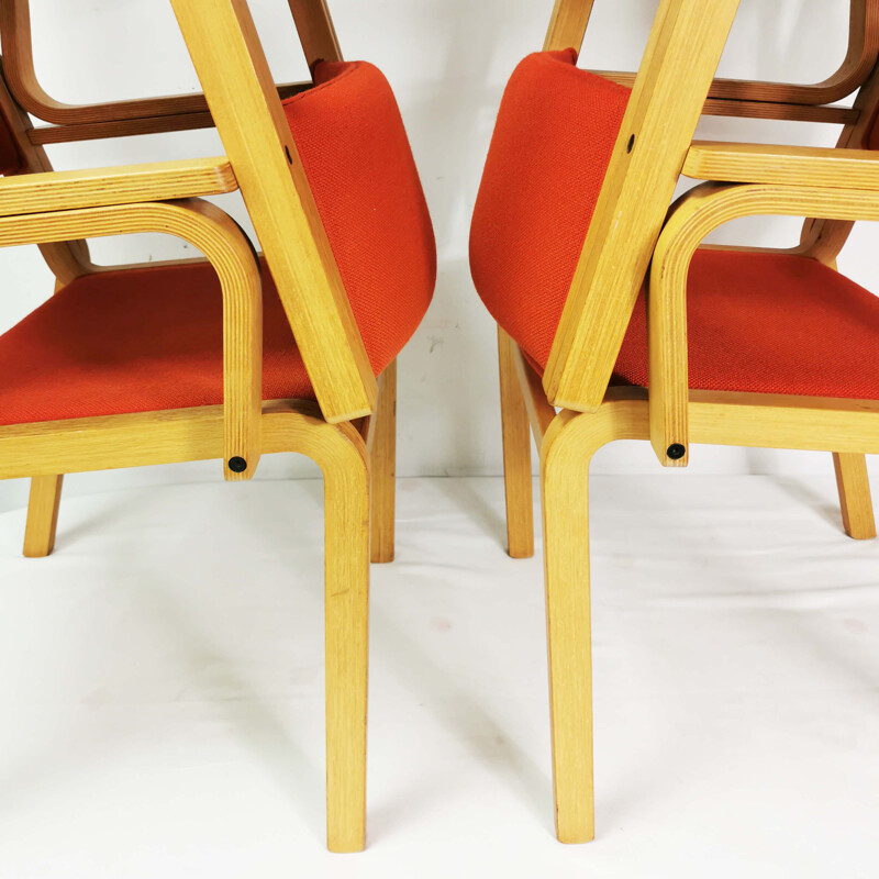 Ensemble de 4 chaises vintage par R. Thygesen & J. Sorensen pour Magnus Olsen, Danemark 1970