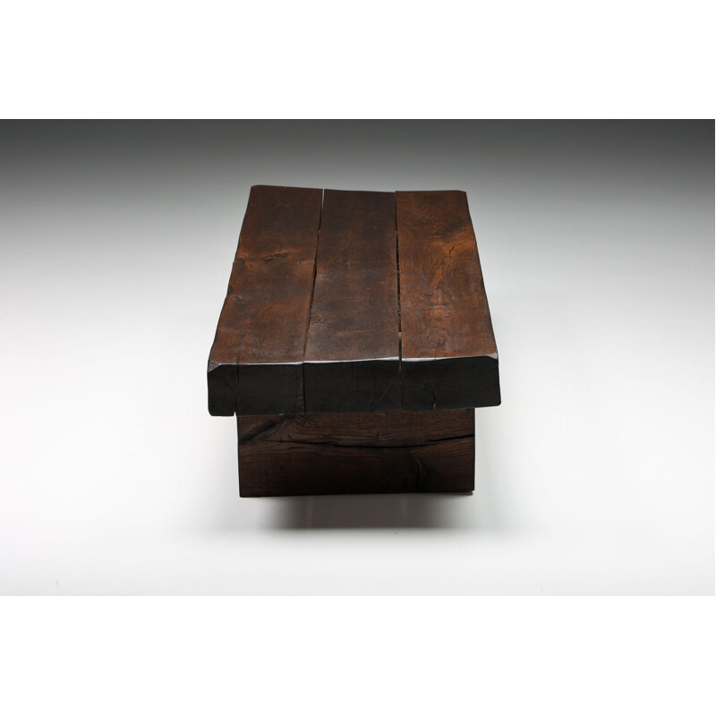 Banc bois brut / Table basse vintage - 90X36XH50cm - pièce unique